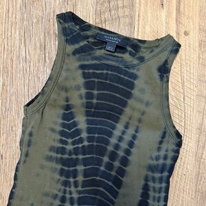 AllSaints Olive & Black Tie-Dye Muscle Tank